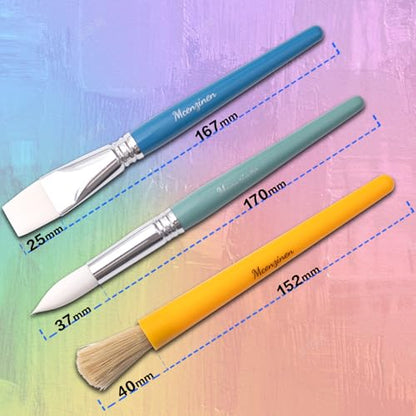 24 Pcs Paintbrush Variety Classpack, Back to School Art Supplies for Kids, Flat & Round Paint Brushes for Toddlers & Classrooms, Easy Grip - size: 24PCS