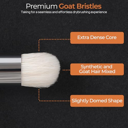 Nicpro Dry Brush Miniature Painting, 7 Sizes Professional Acrylic Drybrush Set with Storage Case, Hobby Detail Paint Brushes for Tabletop & Wargames Miniatures Models Figures Painting