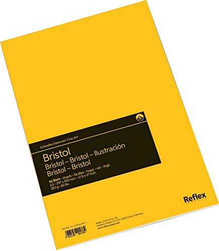 Schoellershammer Bristol Paper Pad A3, 50 Sheets, 180gsm White Paper, Black/White VF5004291 - size: A3, style: Bristol Paper (180gsm)