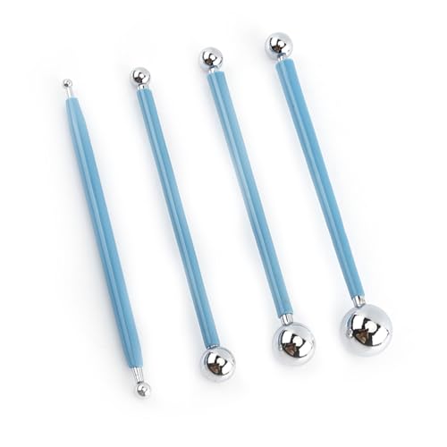 Metal Ball Tools Stainless Steel Ball Tools Modeling Set for Cake Decorating, with Comfortable Rubber Handle for Easy Use