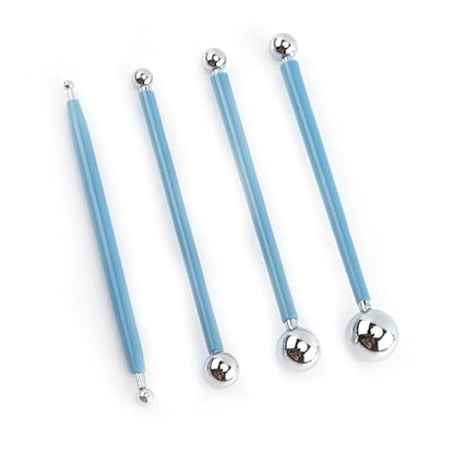 Metal Ball Tools Stainless Steel Ball Tools Modeling Set for Cake Decorating, with Comfortable Rubber Handle for Easy Use