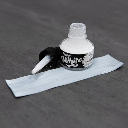 Higgins White Pigmented Drawing Ink - for Artists and Students - 1 oz. Glass Bottle (HIG44113) - color: White