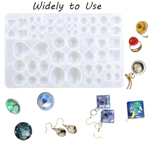 Jewelry Casting Molds Tool Gem Pendant Casting Resin Molds Assorted Shapes for DIY Craft