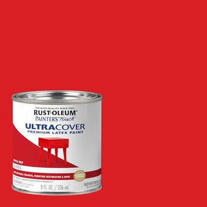 Rust-Oleum 1966730 Painter's Touch Latex Paint, Half Pint, Gloss Apple Red, 8 Fl Oz, (Pack of 1) - color: Gloss Apple Red, size: 8 Fl Oz (Pack of 1)