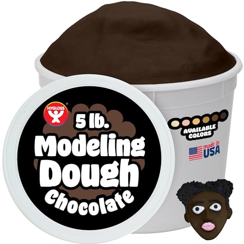 Hygloss Play Modeling Dough for Kids – Multicultural Skin Tones – Safe & Non-Toxic Sensory Dough for Arts & Crafts – Play Clay for Toddler Activities, Preschool Classroom Must-Haves (5 lb, Chocolate) - color: Chocolate, size: 5-Pound