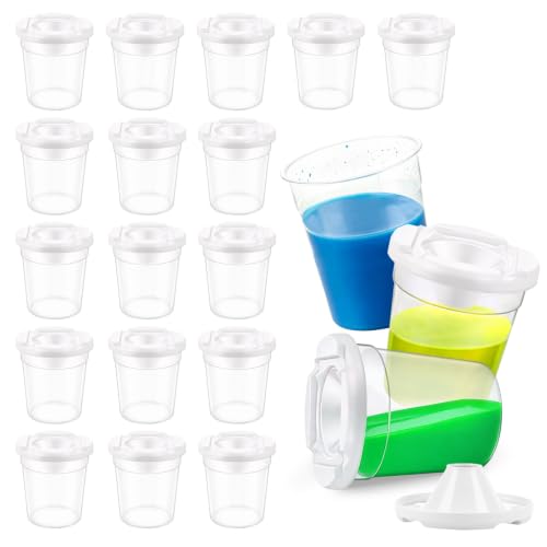 20 Packs No Spill Paint Cups for Kids, Small Plastic Paint Containers with Lids, Spill-Proof for Painting, School, Classroom, Art Crafts Supplies - size: 20 Pack