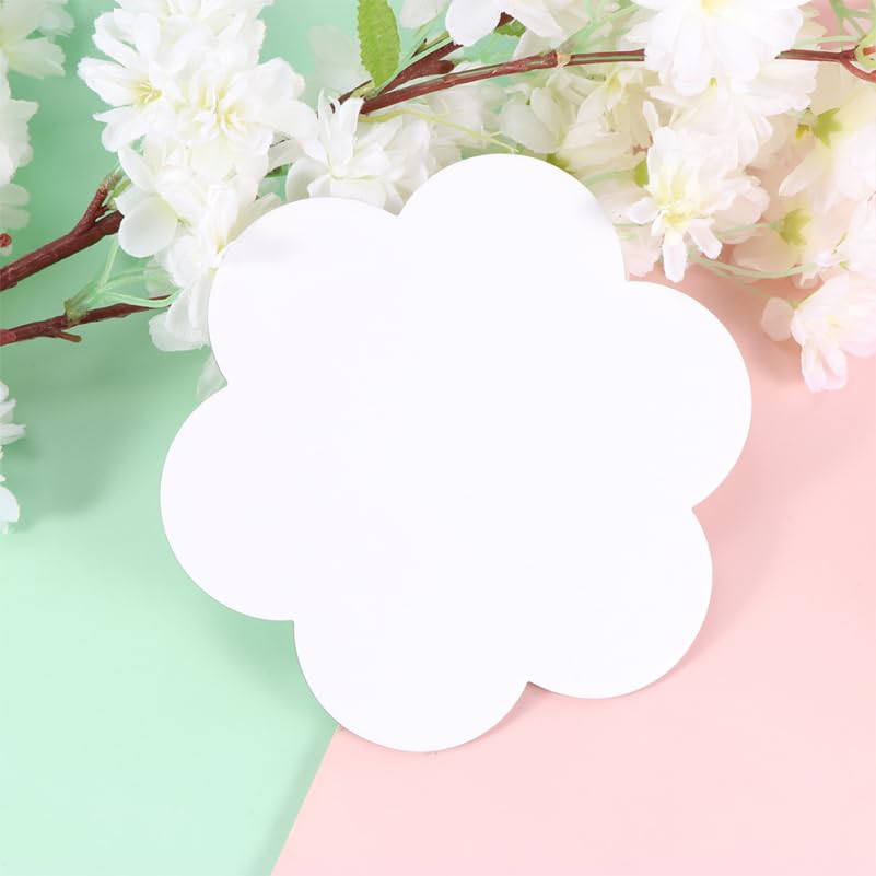 10 pcs 15x15cm Flower Shaped Cotton Canvas, Oil Painting Panel Blank, Flower Shape Canvas for Acrylic, Great for Beginners, Students, or Hobby Painters