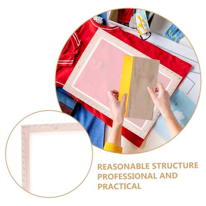 Uonlytech Practical Screen Frame Kit for DIY Printing Canvas Bag Wood Silk Screen Printing