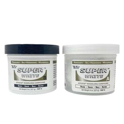 Aves Apoxie Sculpt Super White - 2 Part Modeling Compound (A & B) - 1 Pound, Apoxie Sculpt for Sculpting, Modeling, Filling, Repairing, Easy to Use Self Hardening Modeling Compound