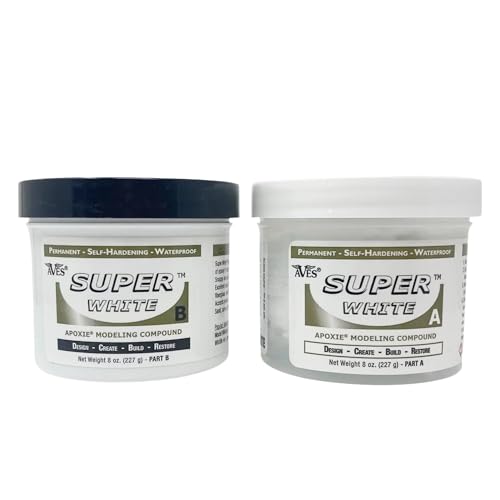 Aves Apoxie Sculpt Super White - 2 Part Modeling Compound (A & B) - 1 Pound, Apoxie Sculpt for Sculpting, Modeling, Filling, Repairing, Easy to Use Self Hardening Modeling Compound