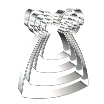 Baby Doll Dress Cookie Cutter Set - 5 inch, 4 inch, 3 inch, 2 inch - 4 Piece Baby Girl Princess Dress Cookie Cutters Shapes Molds - Stainless Steel - color: Baby Dress