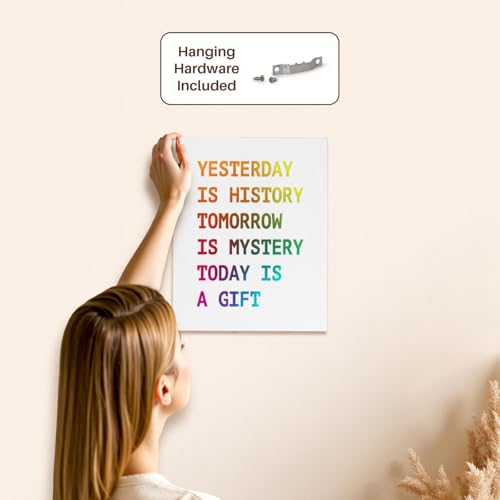 3dRose YESTERDAY IS HISTORY TOMORROW IS MYSTERY TODAY IS A GIFT Museum Grade Canvas Wrap 11x14 - size: 11"L x 14"W