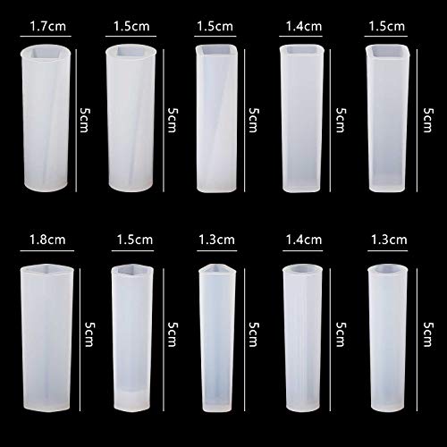 Patelai 10 Styles Pendulum Resin Molds Silicone Pendant Molds Epoxy Quartz Crystal Gemstone Multi-Facet Jewelry Molds for DIY Crafts Jewelry Decorations Making