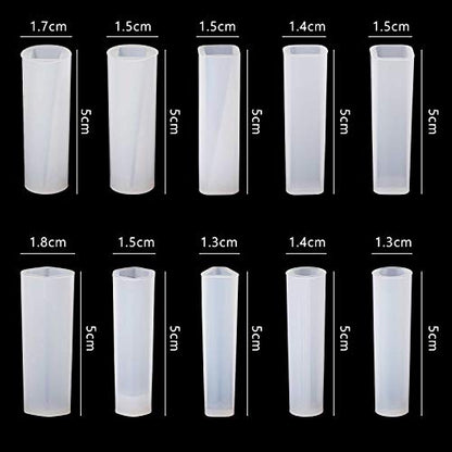 Patelai 10 Styles Pendulum Resin Molds Silicone Pendant Molds Epoxy Quartz Crystal Gemstone Multi-Facet Jewelry Molds for DIY Crafts Jewelry Decorations Making