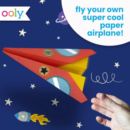Ooly DIY Paper Airplane Book, 24 Paper Planes & Stickers, Kit Includes 12 Completed, 6 Blank and 6 Color-in Planes, Great Gifts for Kids, Activities for Boys and Girls - color: Paper Air Planes Kit