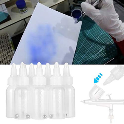 Tbest Paint Bottle,10 Pack Airbrush Paint Bottles Jars Plastic containers 1oz/30ml of Acrylic Storage Mixing with Ball jar Bottle Mixer resealable Empty Small Squirt 1inch Container Squeeze