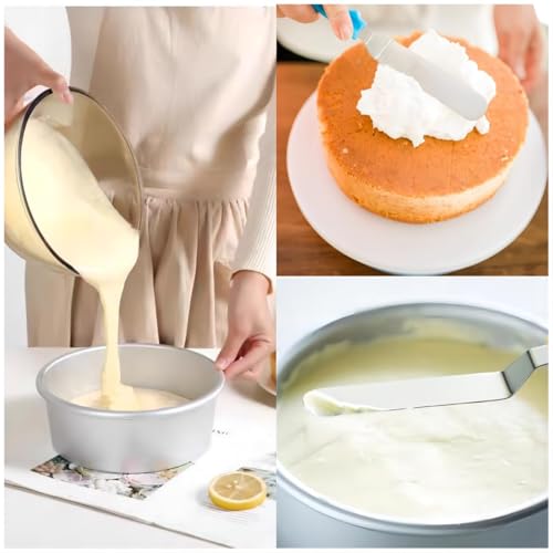 Cake Cream Spatulas, 3 Pieces of Cake Angled Spatula with Stainless Steel, Professional Cake Decorating, Pastry & Baking, Icing Frosting Cream Chocolate Cake Spatula (3 Pcs Blue) - color: 3 Pcs Blue