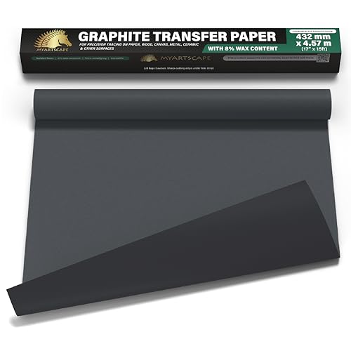 MyArtscape Graphite Transfer Waxed Paper Roll 17" x15ft & 20 Red Sheets Bundle, Wax-Free, Erasable, Smudge-Free, Ideal for Drawing, Tracing, Arts & Crafts – Precise, Durable, Premium Supplies