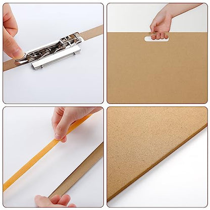 Lincia 4 Pcs Artist Sketch Tote Board with Clips Handle Rubber Band, 5 mm Thickness Drawing Painting Clipboards Large Portable Lightweight Brown Pad for Class Artists Student (23 x 26 Inch) - size: 23 x 26 Inch