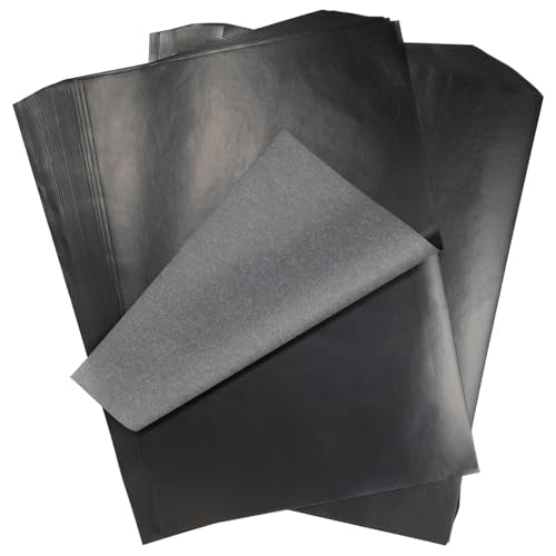 Hukiwow 150 Sheets Carbon Paper for Tracing on Wood,Graphite Transfer Paper for Drawing Tracing on Canvas Fabric,Black 8.27 x 11.69 Inches（A4）