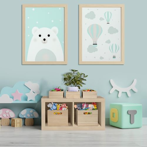 Sorbus Unfinished Wood Crates - Organizer Bins, Wooden Box for Pantry, Closet, Arts & Crafts, Cabinet Organizers, Containers (4 Pack) - style: 4 Pack