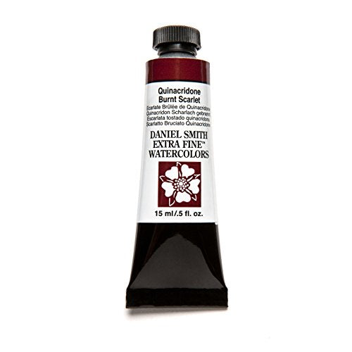 Daniel Smith 284600087 Extra Fine Watercolor 15ml Paint Tube, Quinacridone, Burnt Scarlet, 0.5 Fl Oz (Pack of 1) - color: Burnt Scarlet