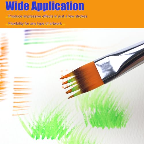 5PCS Grainer Brush Set – Flat Comb Rake Brushes for Acrylic Painting, Oil & Watercolor, Dual Layer Texture Paint Brushes for Wood Grain, Fur, Grass Effects, Short Handle