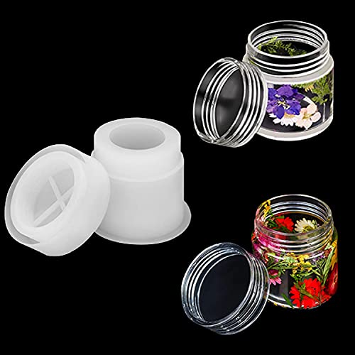 4 Style DIY Jewelry Resin Casting Molds Bottle Storage Jar With Lid Crystal Epoxy Mold Kit Handmade Craft Aromatherapy Candle Making Tool Clear Silicone Plaster Clay Mould (Cylinder Bottle) - color: (Cylinder Bottle)