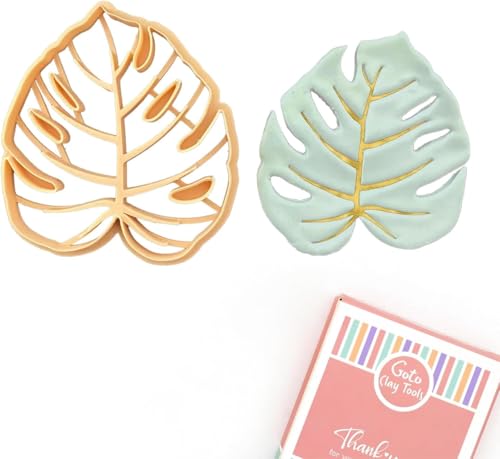 Trinket Cutter Set for Polymer Clay Display & Jewelry Styling – Monstera, Shell & Flower Shapes | MOSHEFL-TRI - color: Monstera+Shell+Flower