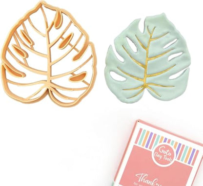 Botanical Trinket Cutter Set for Polymer Clay Display & Jewelry Styling – Monstera, Sunflower & Daisy | SUNMODA-TRI - color: Sunflower+Monstera+Daisy