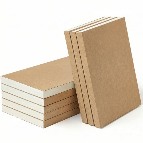 moheaaei 8 Pcs Blank Notebook, A5 Size Hardcover Sketchbook Blank, 5.5 x 8.25 Inches 128 Sheets/256 Pages Premium Paper Sketch Pad for Drawing Travelers Journal Books Art Office Supplies