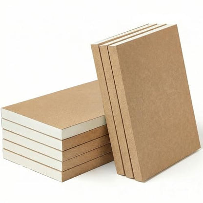moheaaei 8 Pcs Blank Notebook, A5 Size Hardcover Sketchbook Blank, 5.5 x 8.25 Inches 128 Sheets/256 Pages Premium Paper Sketch Pad for Drawing Travelers Journal Books Art Office Supplies