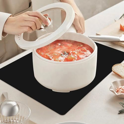 Silicone Placemats, Food-Grade Non-Slip Waterproof, Dining, Countertop Protector, Kitchen Counter Mat, Heat Resistant, Baking mat Dishwasher Safe - color: Black, size: 15.7 x 11.8 in - 2pcs (0.03 in)