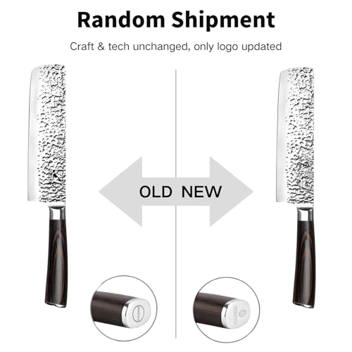 imarku Nakiri Knife, Razor Sharp 7 Inch Multipurpose Vegetable Japanese Chef Knife, High Carbon Stainless Steel Meat Cleaver, Gyutou Knife with Ergonomic Handle, Birthday Gift - color: Black with Espresso Brown