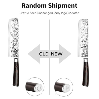 imarku Nakiri Knife, Razor Sharp 7 Inch Multipurpose Vegetable Japanese Chef Knife, High Carbon Stainless Steel Meat Cleaver, Gyutou Knife with Ergonomic Handle, Birthday Gift - color: Black with Espresso Brown
