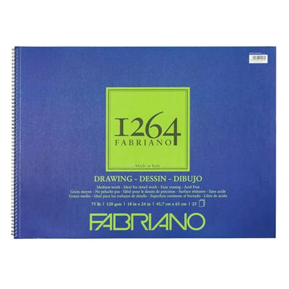Fabriano 1264 Drawing Pad, 18" x 24", 75 lb. - size: 18 x 24