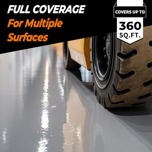 1 Gallon Clear Gloss Floor Finish, Water-Based Single-Component Protective Coating for Garage & Porch, Scratch Resistant, High-Coverage Up to 300 Sq.Ft