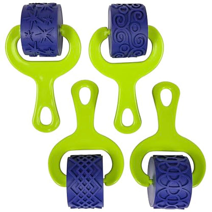 READY 2 LEARN Paint & Dough Explorers | 4 Patterns | Set 2 | Imagine Colors | Playdough Accessories | Paint Stamps and Clay Tools for Kids