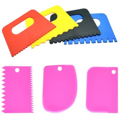 Surf turtle Plastic Thickened Scraper 7 Pack Oil Painting Palette Knife,Pigment Scraper Set,Artistic Palette Knife Tool