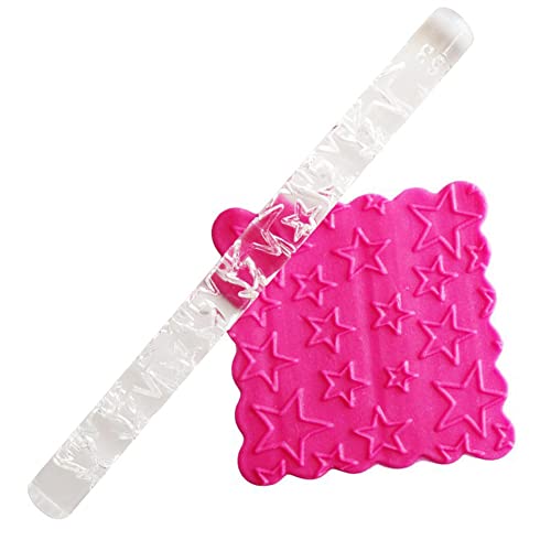 Rengue Acrylic Rolling Pin with 28 Patterns, Compliant Material, Comfortable Grip, 16 X 1 Cm, Lightweight for Dough and Pastry Acrylic Rolling Pin with 28 Patterns, Nan Kitchen (#1) - size: 51014 five-pointed star