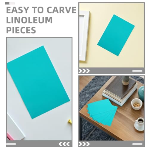 SEWACC 6pcs Printmaking Pad Linoleum Blocks PVC Engraving Material for DIY Craft Projects Linocut Plates Linocut Supplies Block Printing Carving Linoleum Blocks - size: 14.80X10.50X0.30CM