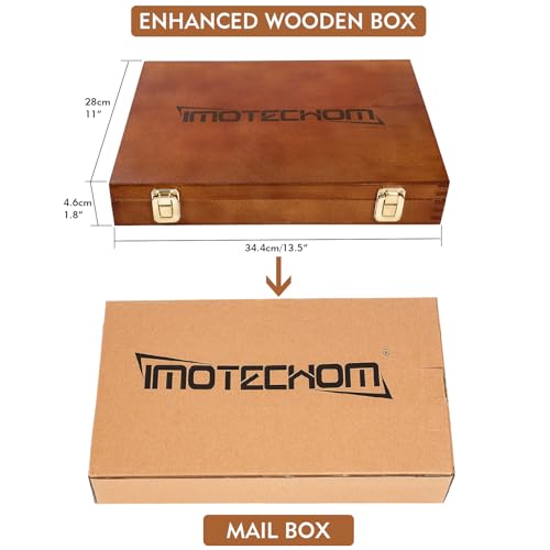 12-Pieces Woodworking Wood Carving Tools Chisel Set with Wooden Box, Razor Sharp CR-V 60 Steel Blades - size: 12PCS with Teak Wood Handle
