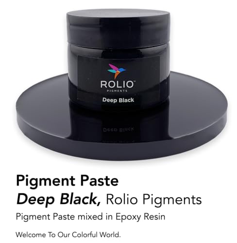 Rolio Deep Black Pigment Paste for Epoxy Resin – 2oz Jar – Opaque Black Epoxy Colorant, Resin Dye Paste, High-Intensity Pigment Paste for Art, Jewelry, Crafts, Tumblers & DIY Projects - color: Deep Black