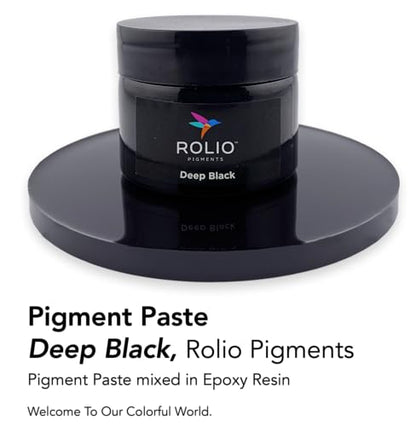 Rolio Deep Black Pigment Paste for Epoxy Resin – 2oz Jar – Opaque Black Epoxy Colorant, Resin Dye Paste, High-Intensity Pigment Paste for Art, Jewelry, Crafts, Tumblers & DIY Projects - color: Deep Black