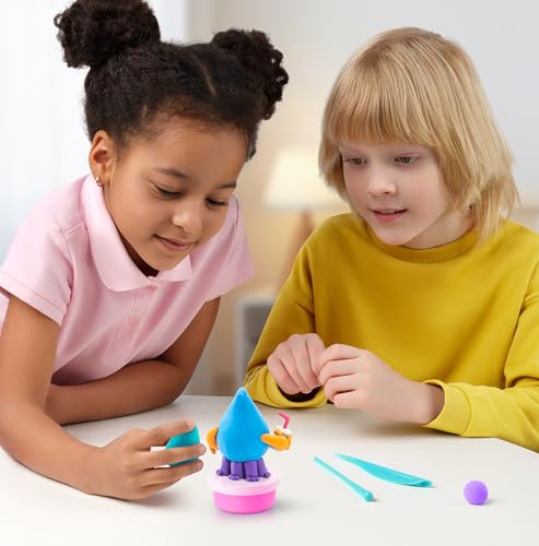 HEY CLAY - Beasts Set-Colourful Modeling Kids-Air Dry Clay Kit 15 cans and Sculpting Tools with Fun Interactive Instructions App, Multicoloured - style: Beasts