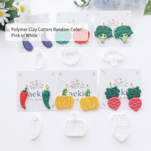 Xaekicr 13 Pcs Vegetable Polymer Clay Cutters - Miniature Food Shape Jewelry Making Tools for Earrings, Charms & DIY Crafts, Soft Clay Molds - color: 2G color