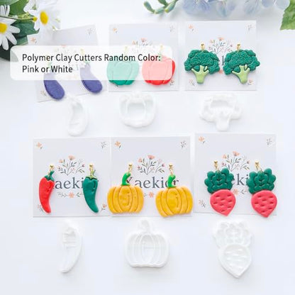 Xaekicr 13 Pcs Vegetable Polymer Clay Cutters - Miniature Food Shape Jewelry Making Tools for Earrings, Charms & DIY Crafts, Soft Clay Molds - color: 2G color