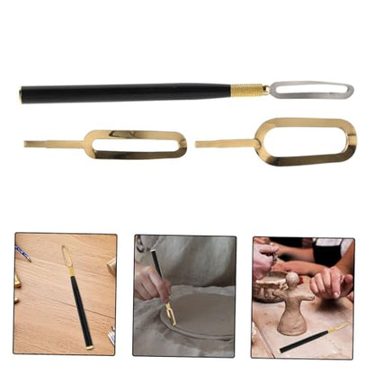 DOITOOL 1 Set Ergonomic Clay Sculpting Tool with Replaceable Blades for Pottery Plaster and Art Projects Multiuse Spatula for Trimming Scraping and Texturing
