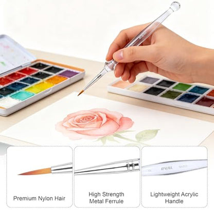 Detail Paint Brushes Set 5pcs Miniature Brushes for Fine Detailing & Art Painting, Mini Painting Brush for Acrylic, Oil, Watercolor, Gouache, Models