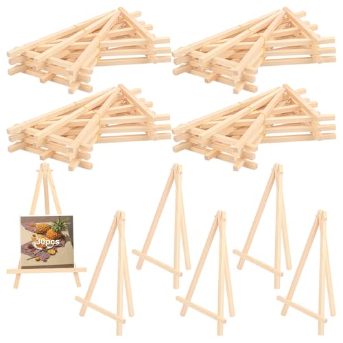 Yiksonyo 30 Pack 9 Inch Wooden Easel, Tabletop Wood Easels, Small Wooden Easel for Painting, Art, and Crafts - size: 30 Pack 9 Inch